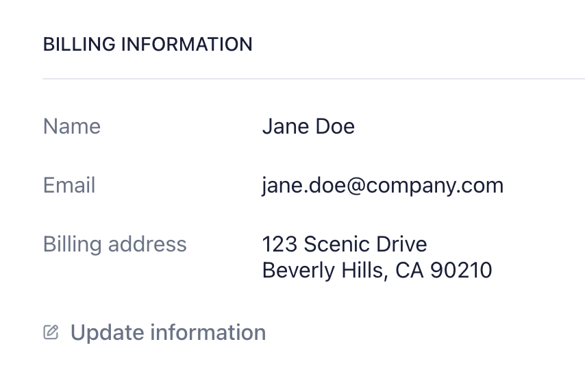 Update billing email in Stripe
