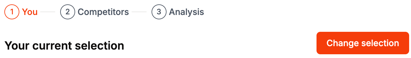 Change selection in step 1 You